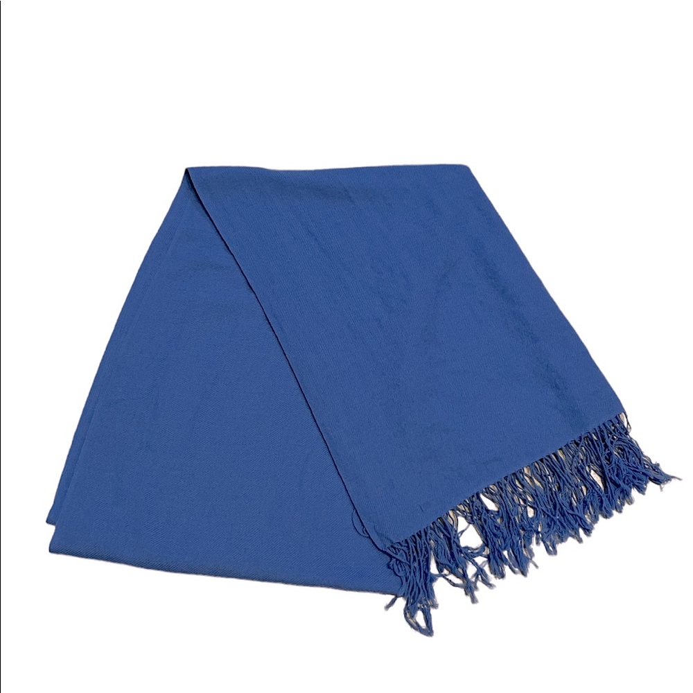 Light blue fringe scarf
